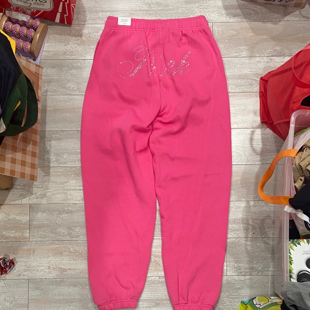 Victoria's Secret Women’s Hot Pink Blinged Sweats